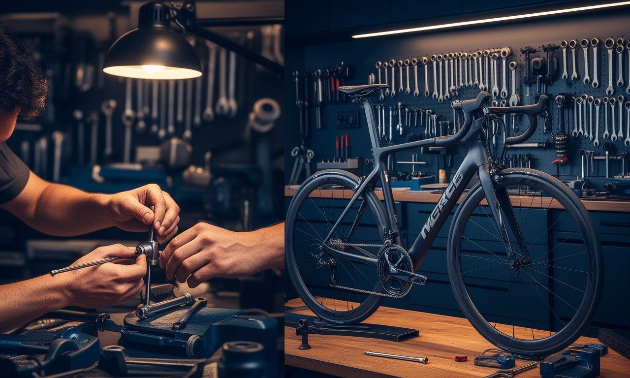 Meccanico di biciclette esperto al lavoro a Roma